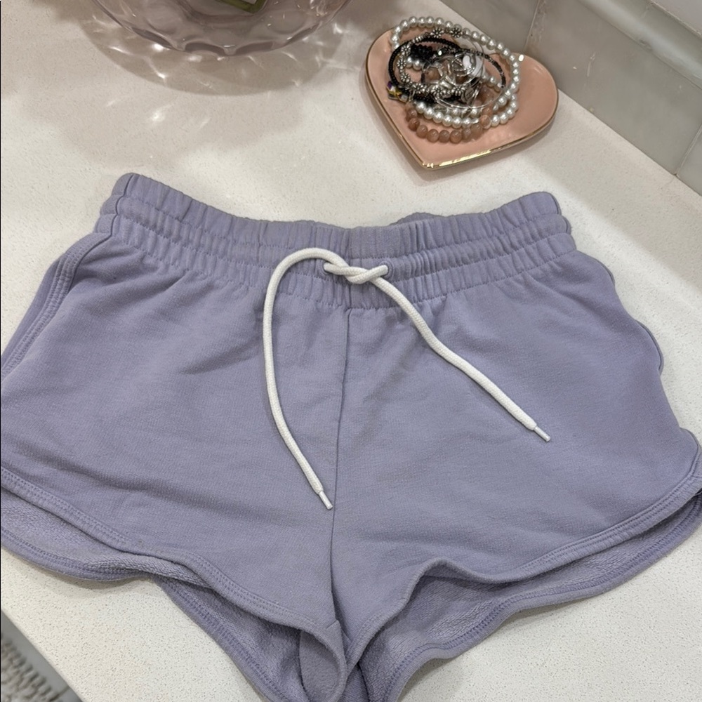 Aritzia Purple Athletic Shorts with Elastic Waistband